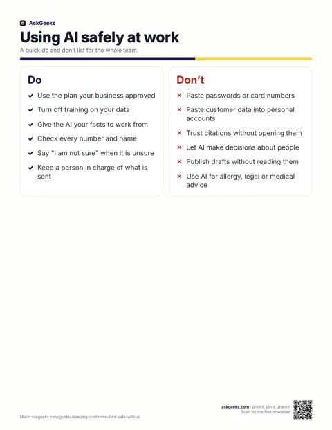 Using AI safely at work